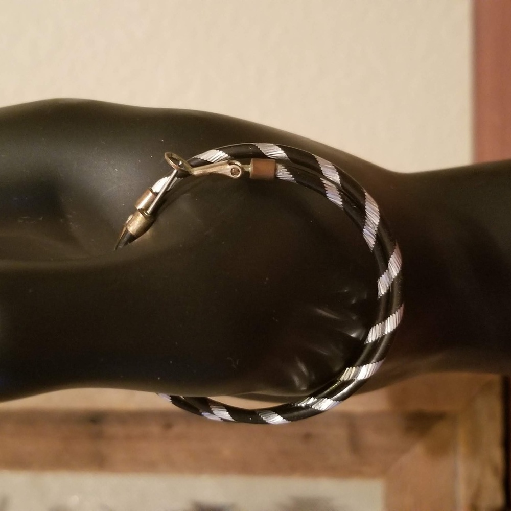 Black and White Hoop Earrings